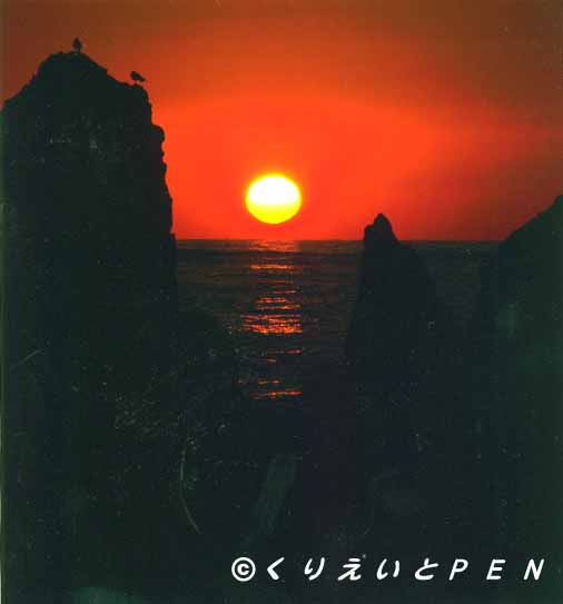 越前海岸の夕陽